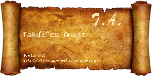 Takács Anett névjegykártya